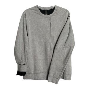 Mens Lululemon Gray Pullover Crewneck Size Medium Zipper Pocket